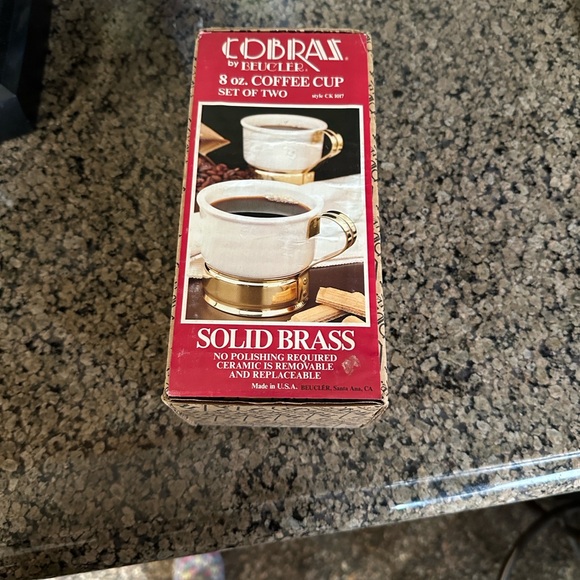 White Ceramic Mug with Silver Base - Picture 2 of 3